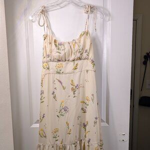 Showpo-Style Floral Tie-Strap Midi Dress - Cottagecore Vibes!